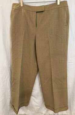 Talbots Wool Cuffed Khaki Pants Flat Front Women's 12 Petite